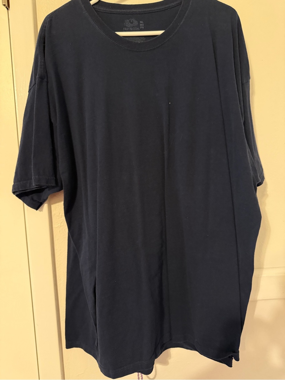 Hanes Men's Navy Short Sleeve Crew Neck T-Shirt